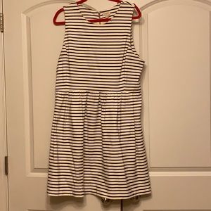 J Crew black striped dress with pockets